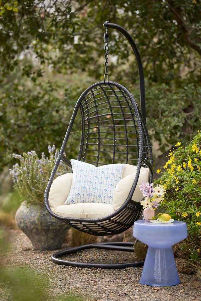 Floral Stripe Outdoor Pillow #2