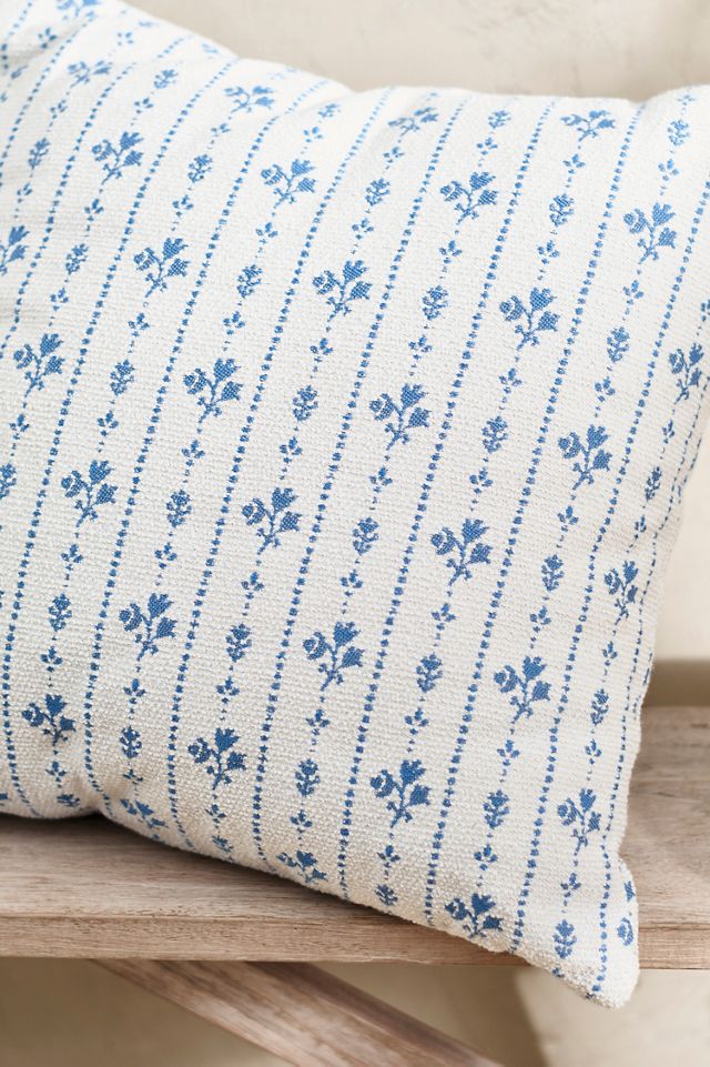 Floral Stripe Outdoor Pillow #1