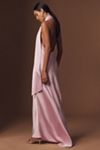 Norma Kamali Long-Sleeve V-Neck Shirred Maxi Dress