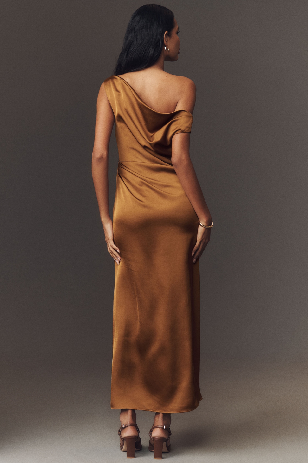 Significant Other Arella One-Shoulder Fitted A-Line Maxi Dress