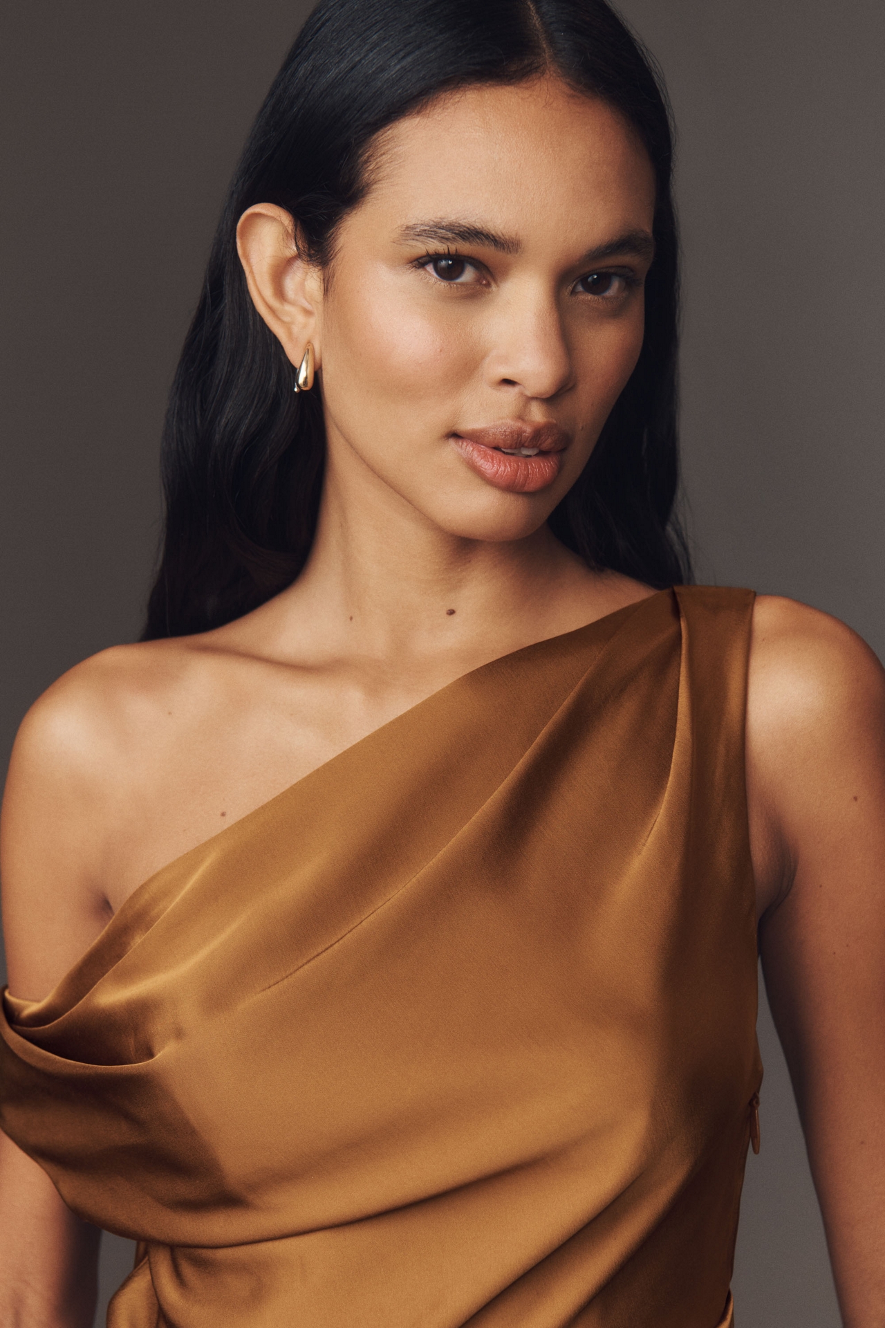 Significant Other Arella One-Shoulder Fitted A-Line Maxi Dress