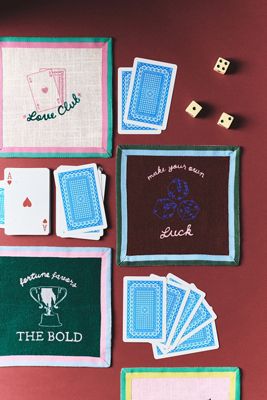 Queenie Embroidered Cocktail Napkins, Set of 4