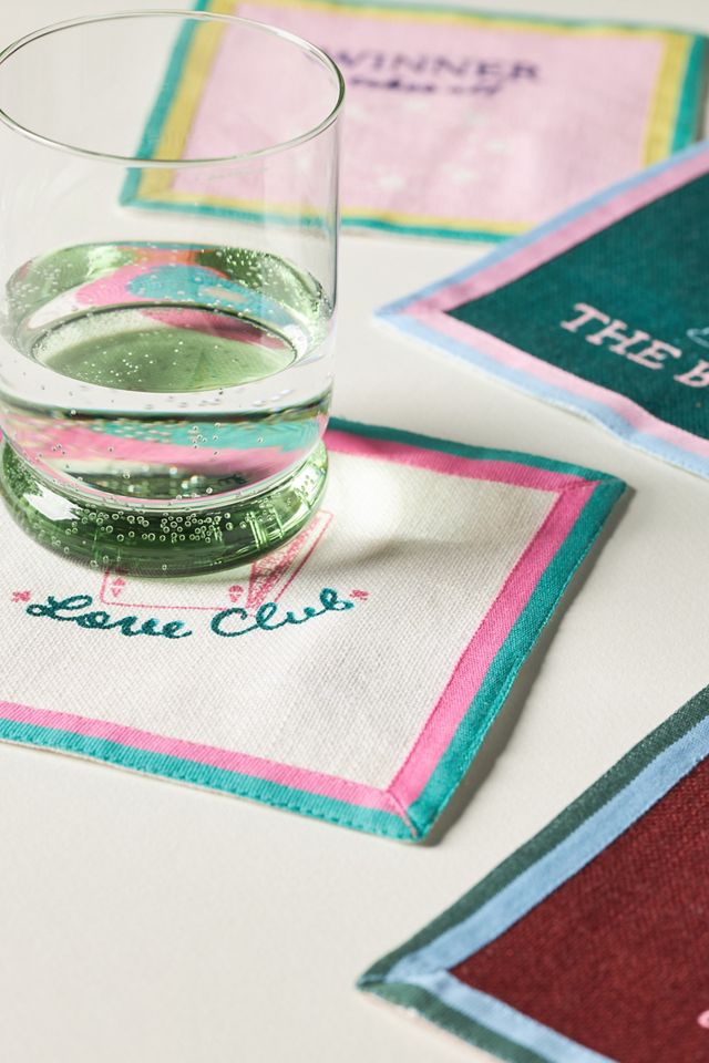 Queenie Embroidered Cocktail Napkins, Set of 4 #2