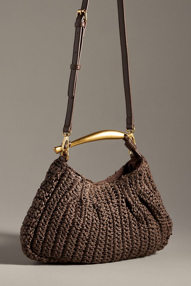 By Anthropologie Raffia Satchel #1