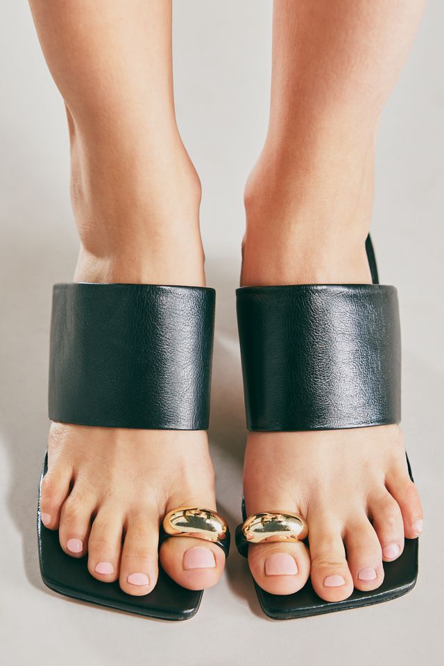 By Anthropologie Toe-Ring Block-Heel Mules #1