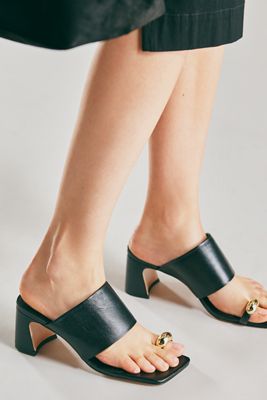 By Anthropologie Toe-Ring Block-Heel Mules