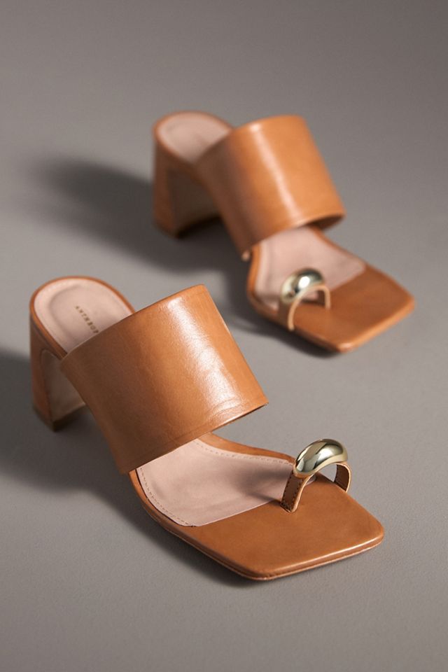 By Anthropologie Toe-Ring Block-Heel Mules