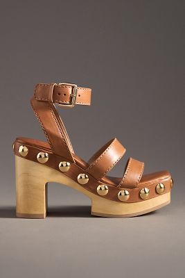 Vicenza Wood-bottom Studded Platform Sandals