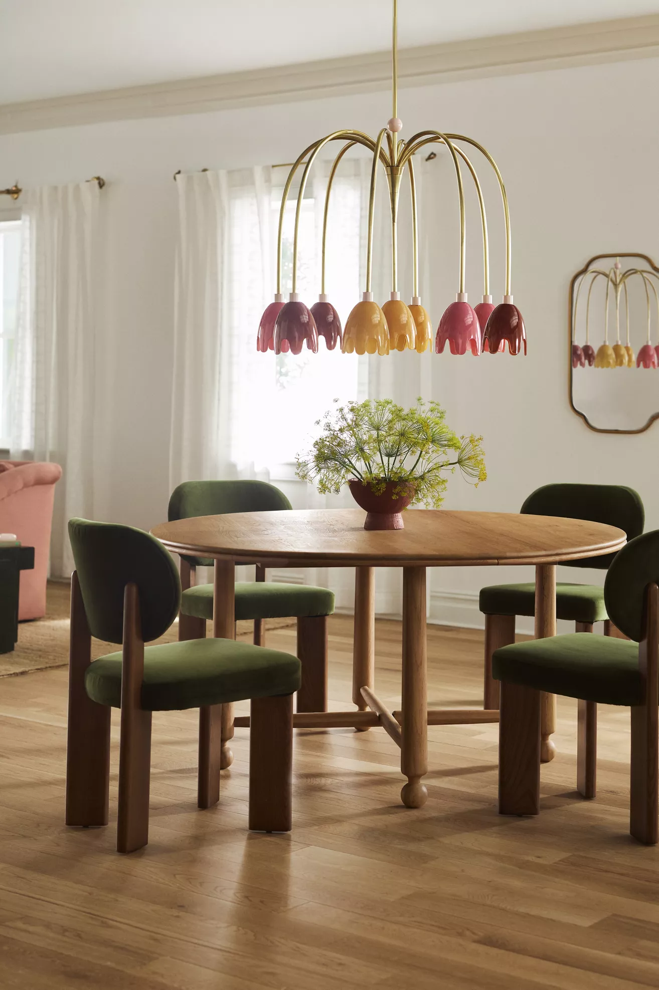 Roma Round 60"  Oak Wood Dining Table - thumbnail 8