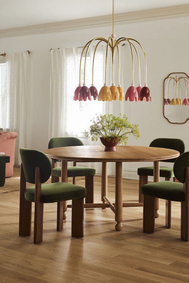 Roma Round 60" Oak Wood Dining Table #7