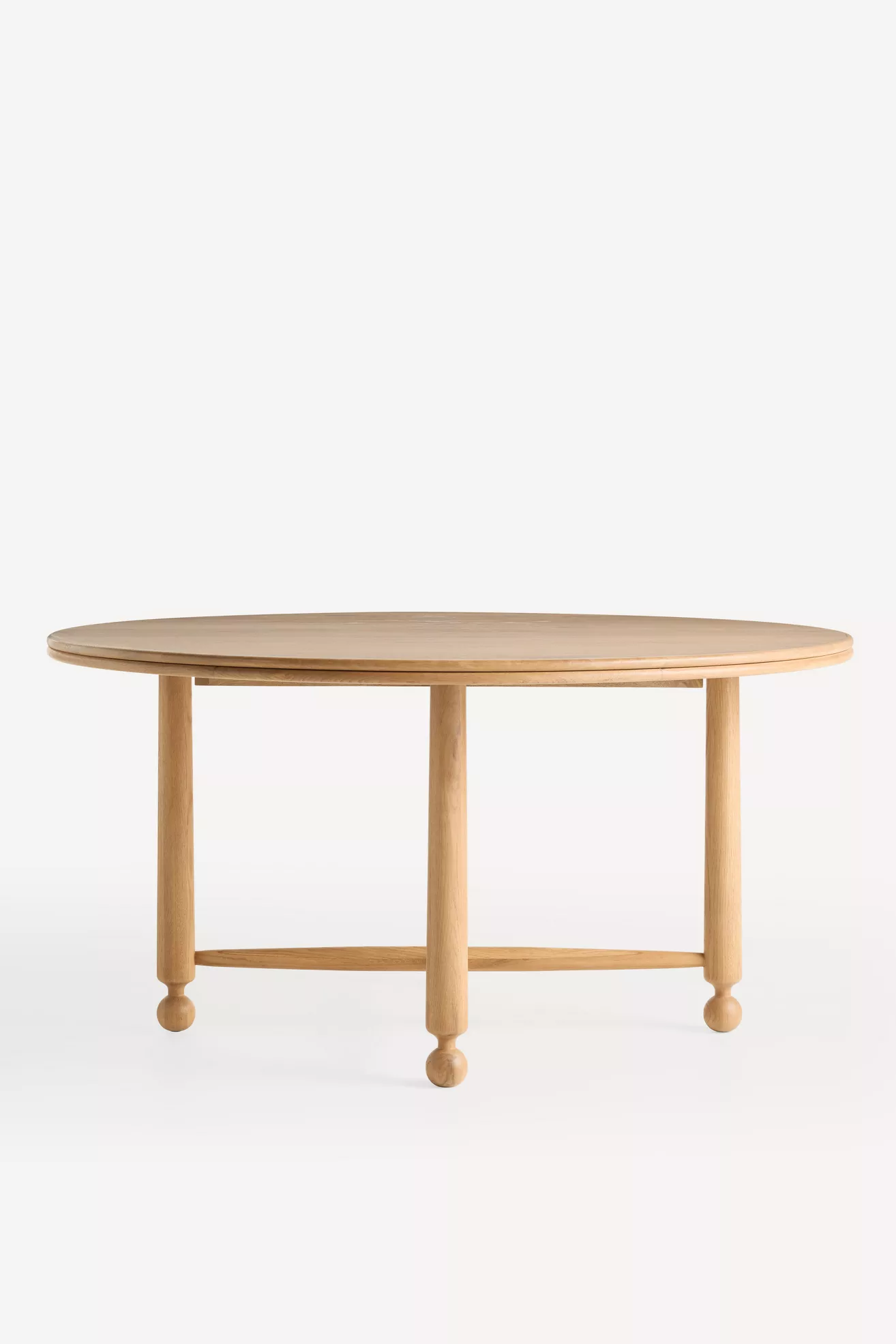 Roma Round 60"  Oak Wood Dining Table - thumbnail 2