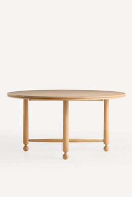 Roma Round 60" Oak Wood Dining Table