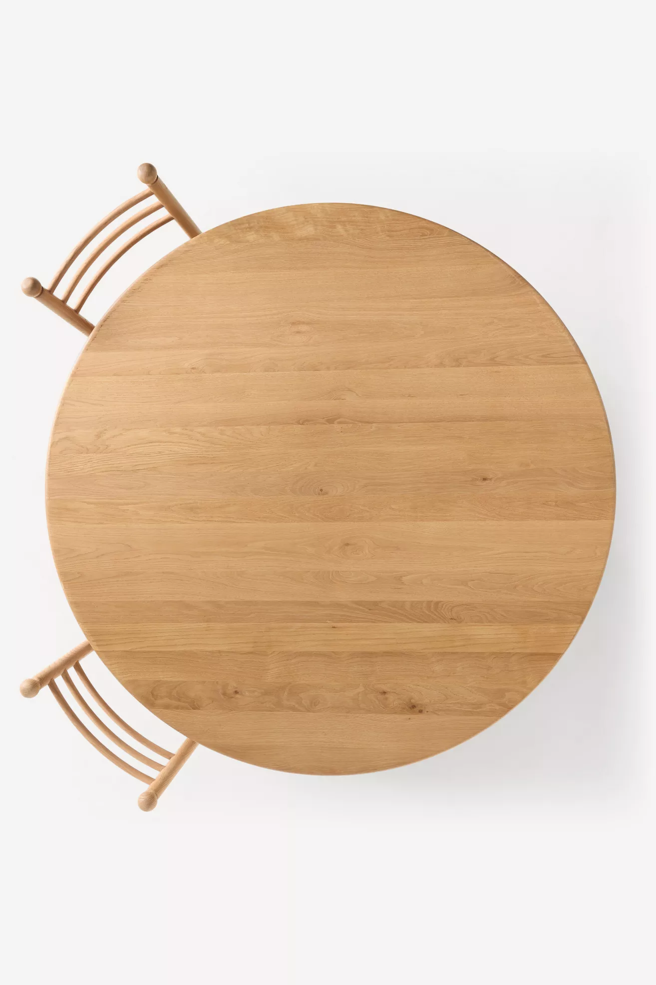 Roma Round 60"  Oak Wood Dining Table - thumbnail 5