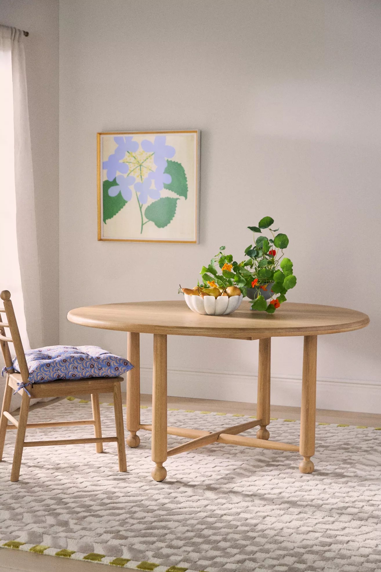 Roma Round 60"  Oak Wood Dining Table - thumbnail 6