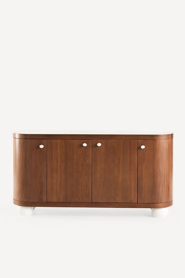 Vivienne 68" Marble Top Wood Sideboard #1