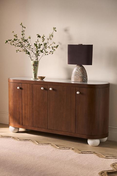 Vivienne 68inches Marble Top Wood Sideboard
