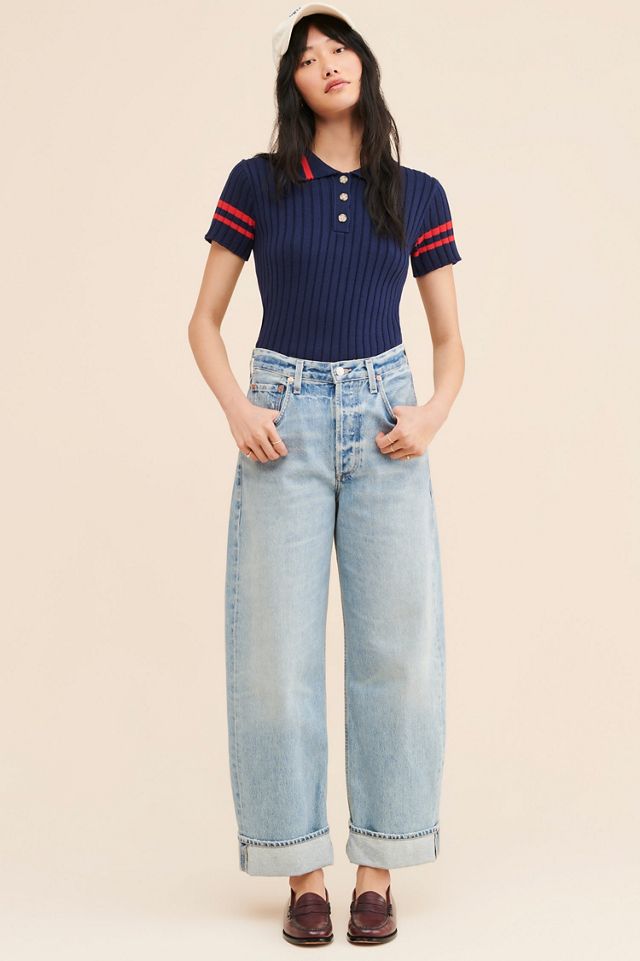 Flat White Polo Knit Tee #3