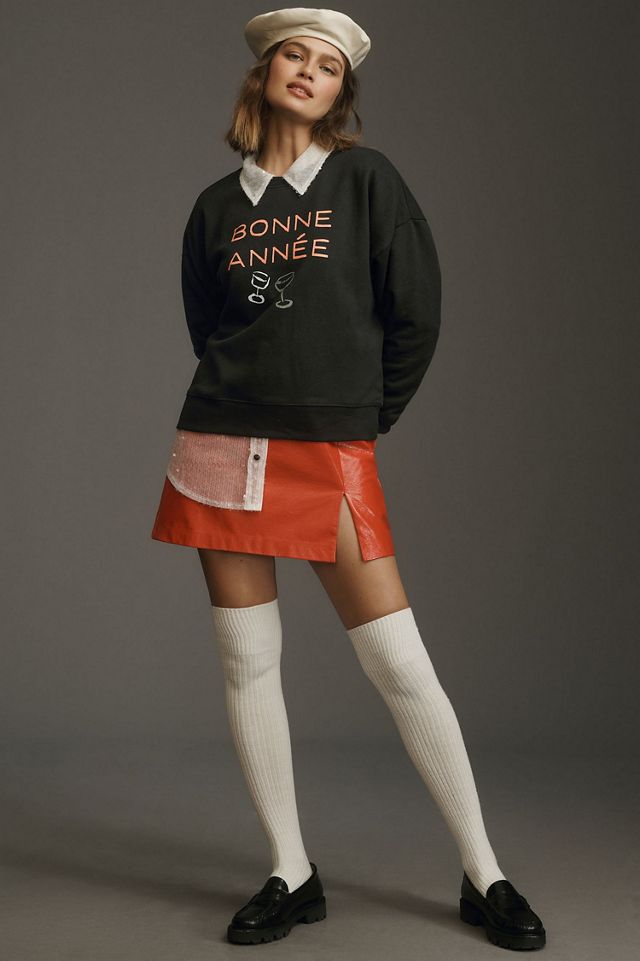 Maeve Bonne Année Varsity Crew Pullover #2