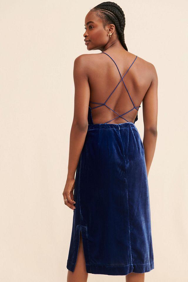 Velvet Slip Midi Dress #1