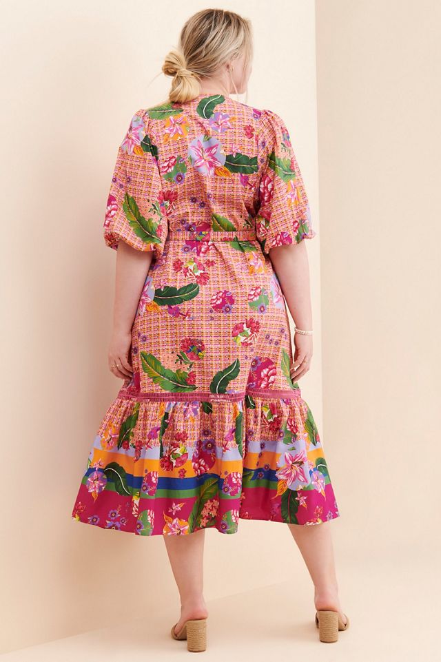 Emily Lovelock Tropical Flounce Midi Dress #1