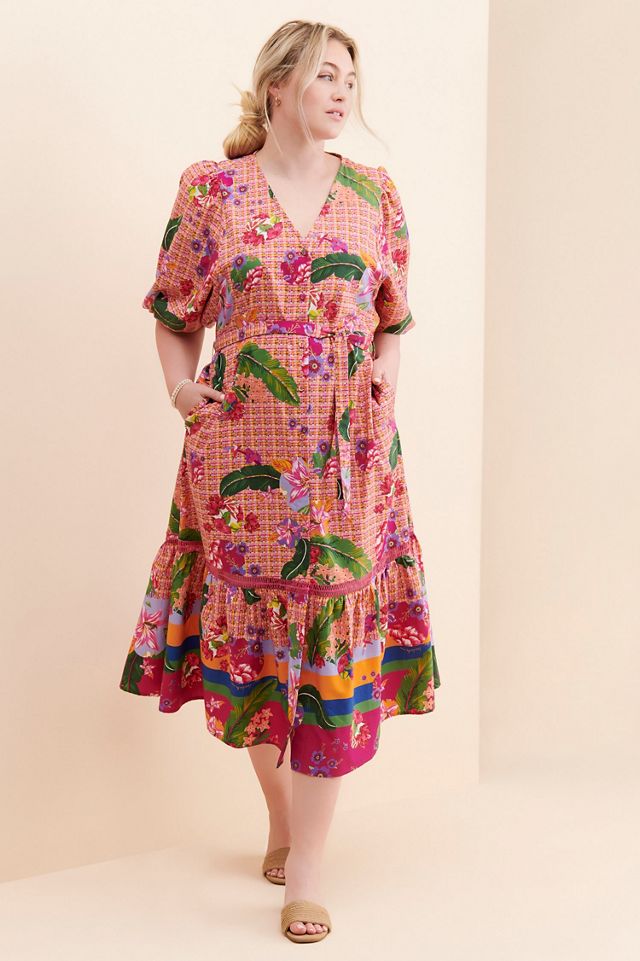 Emily Lovelock Tropical Flounce Midi Dress #3