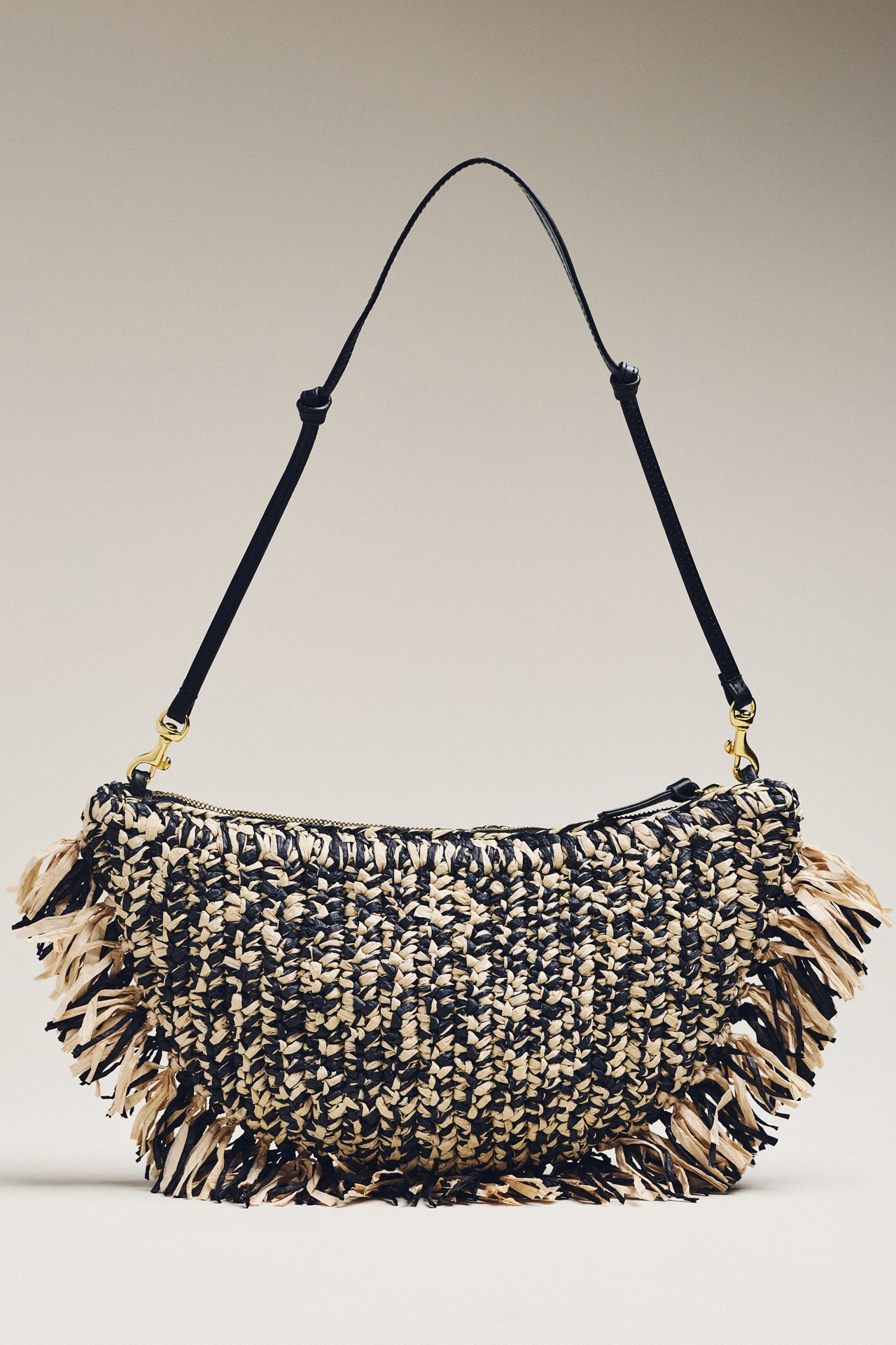 Clare V. Lune Raffia Fringe Bag