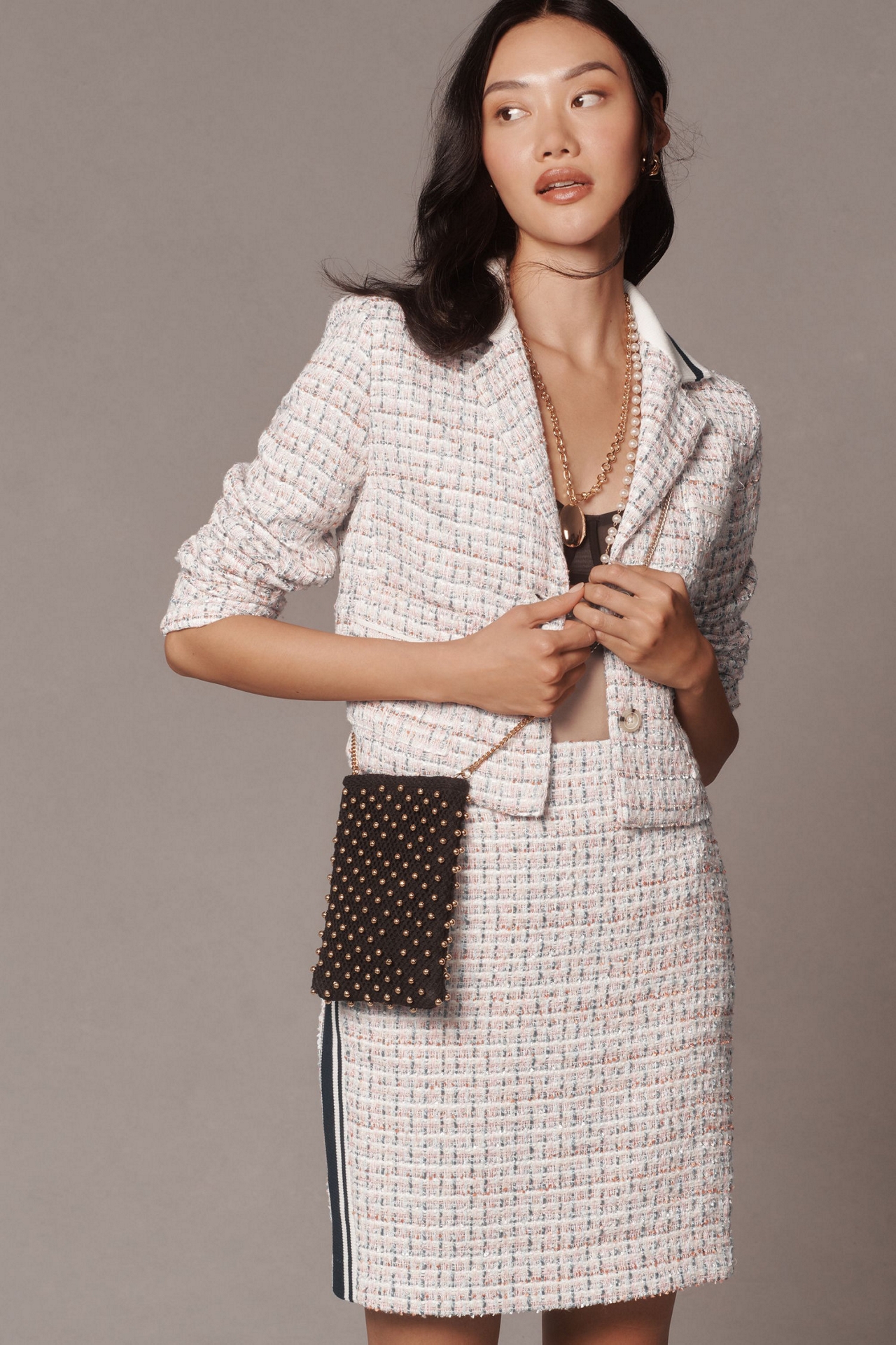 Maeve Sporty Trim Tweed Jacket