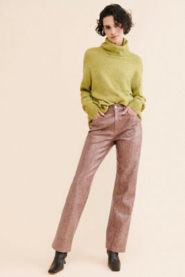 【YOURNUS】Vegan Leather Wide Cropped Pants Vegan Leather Wide-Leg Cropped Pant | Banana Republic Factory