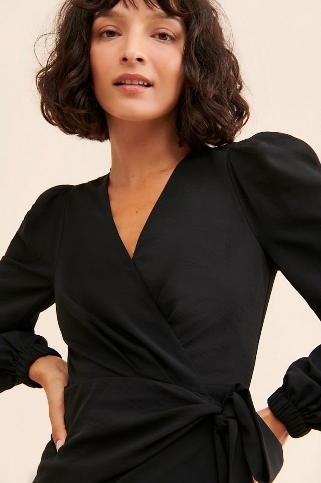 g.p.d. Mini Puff-Sleeve Wrap Dress #2