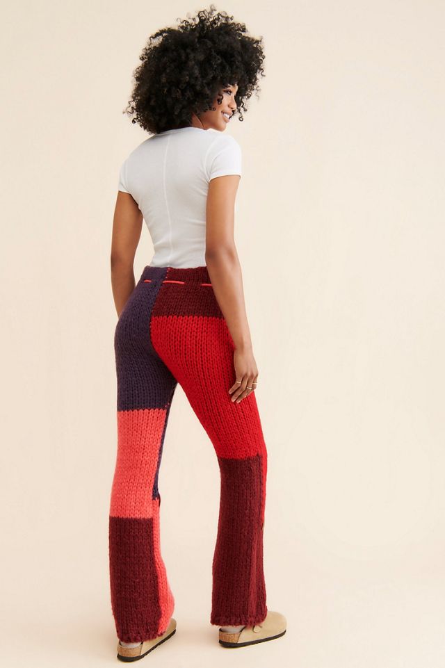 SAACHI Colorblock Patchwork Knit Pants | Anthropologie