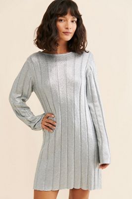 v neck black knitted dress Everlane Relaxed V-Neck Midi Sweater Dress, Cotton Merino, Black, Size XS