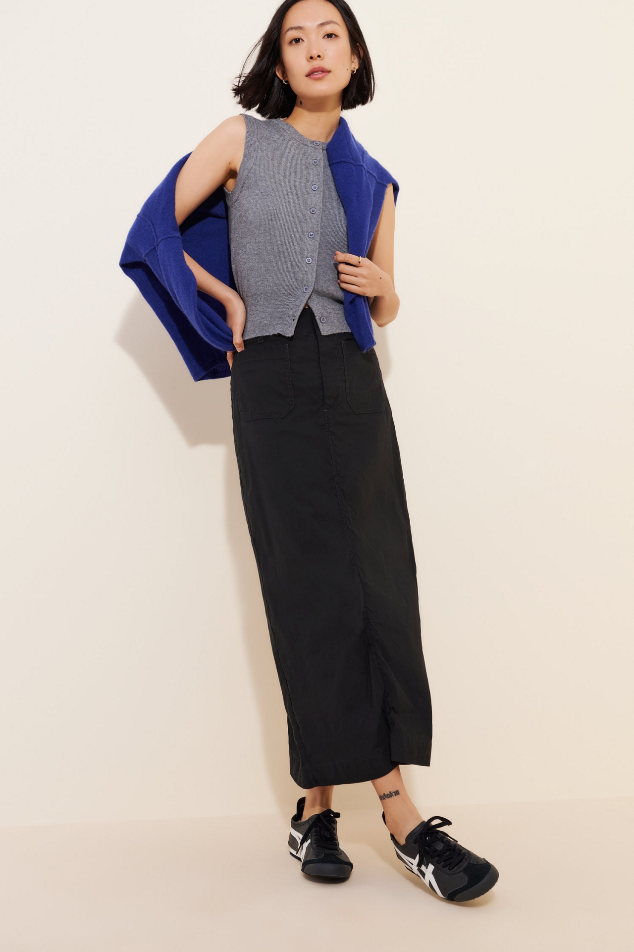 Maeve The Colette Linen Blend Maxi Skirt