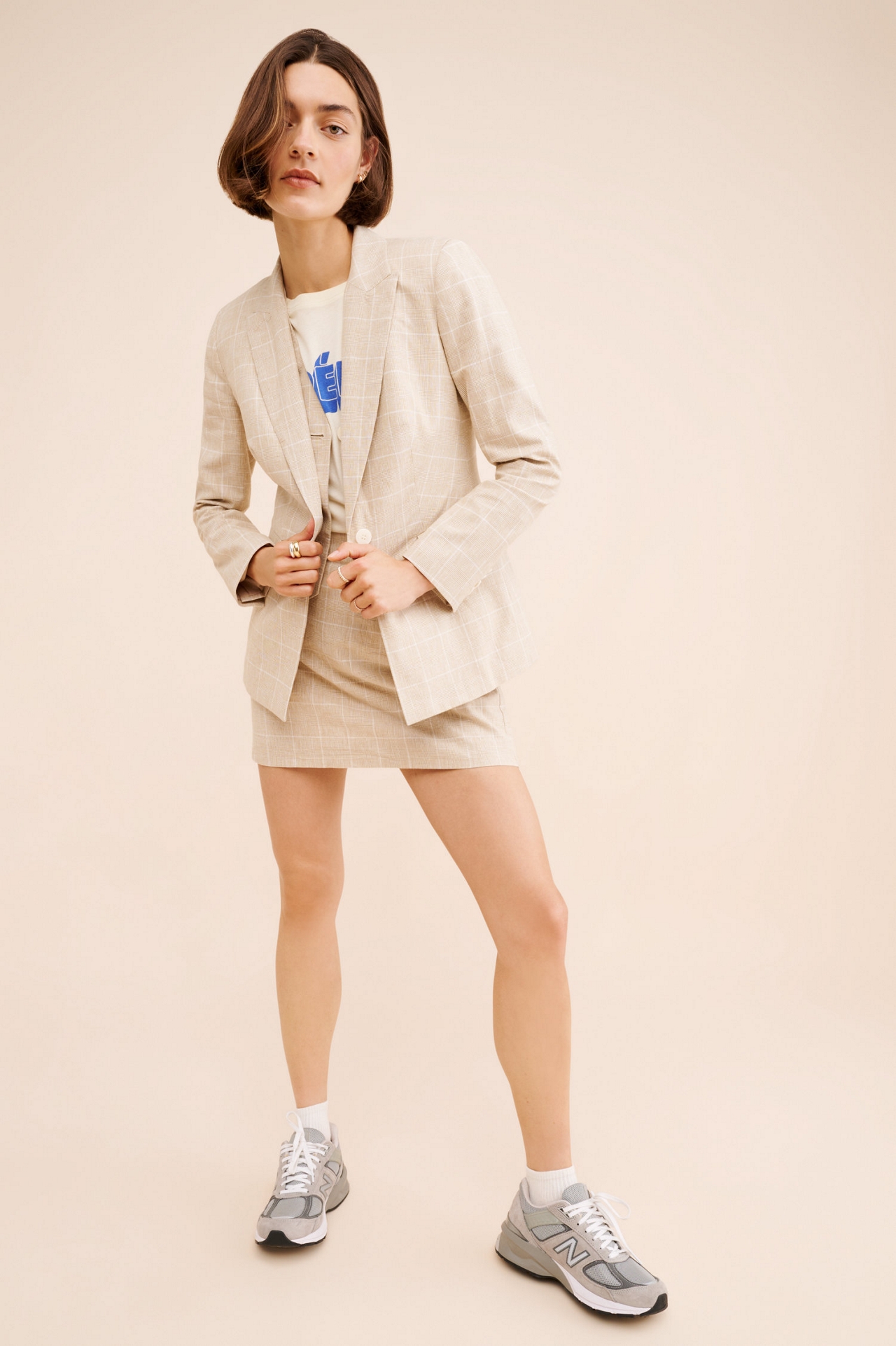 Madewell Linen Glen Plaid Blazer