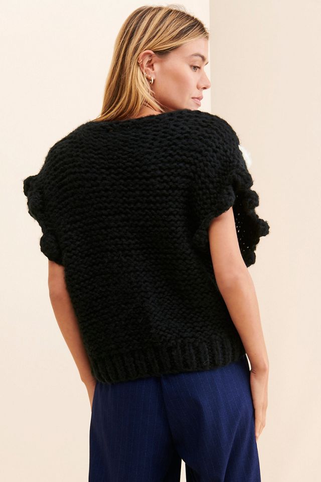 SAACHI Striped Crochet Sweater Vest #1