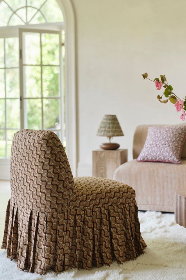 Amelia Woven Cotton Slipcover | Anthropologie
