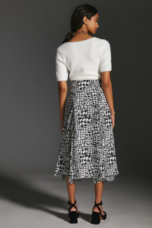 Maeve Houndstooth Midi Skirt #1