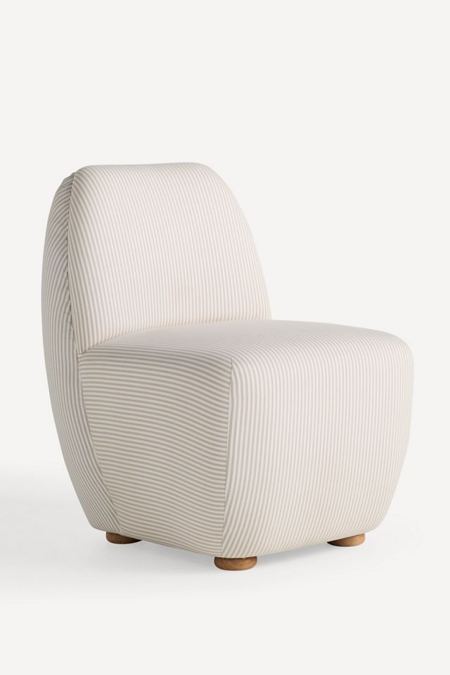Amelia Stripe Cotton Slipper Chair