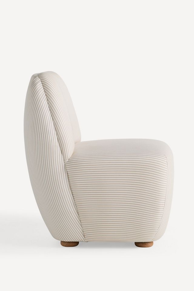 Amelia Stripe Cotton Slipper Chair