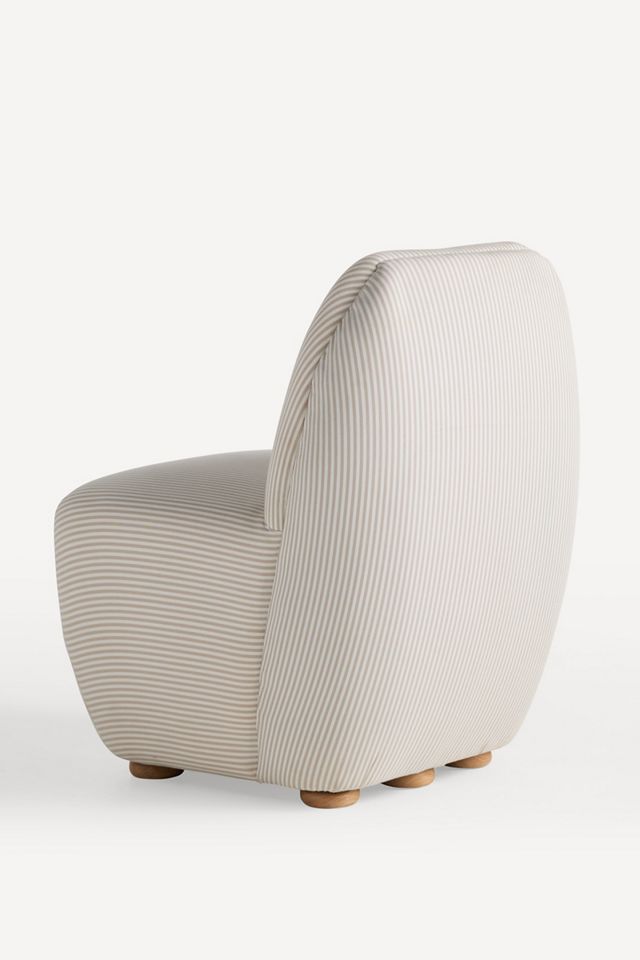 Amelia Stripe Cotton Slipper Chair