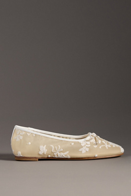 For Love & Lemons Mesh Ballet Flats In Neutral