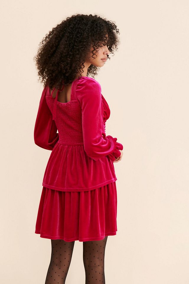 g.p.d. Velvet Tiered Mini Dress #1