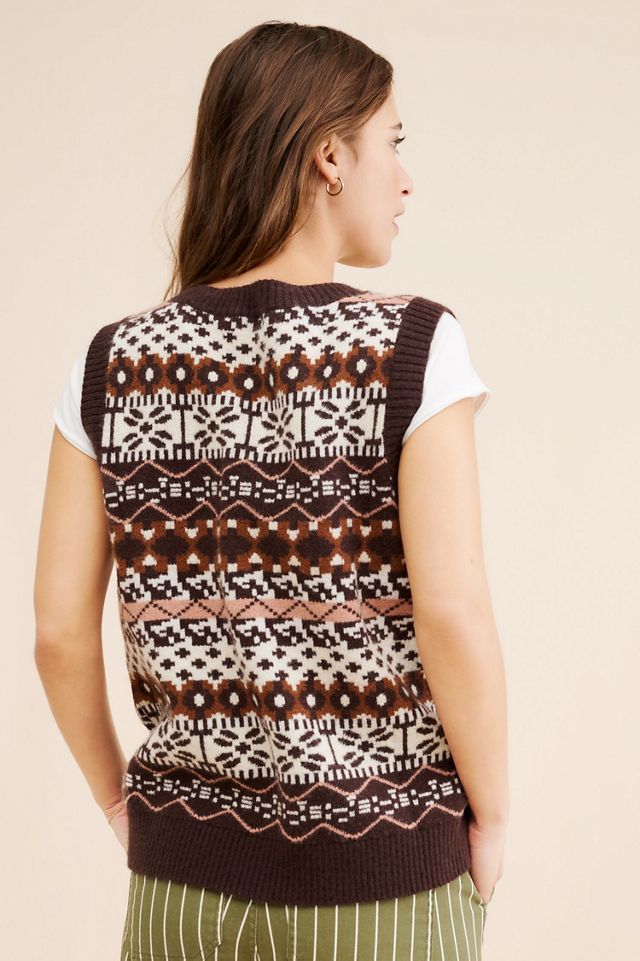Dot and Lu Oversized Fair Isle Vest #1