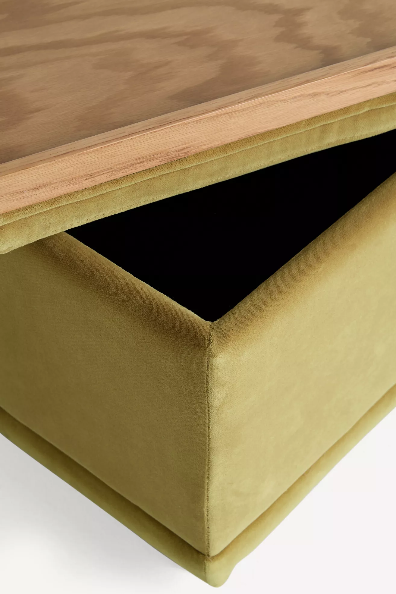 Close-up of interior corner showing clean stitching and fabric