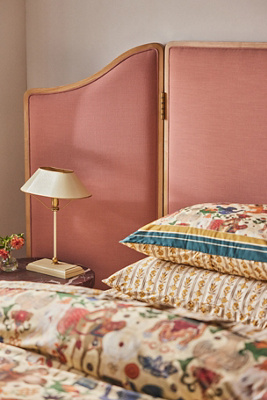 Anthropologie Gia Performance Linen Blend Headboard In Pink