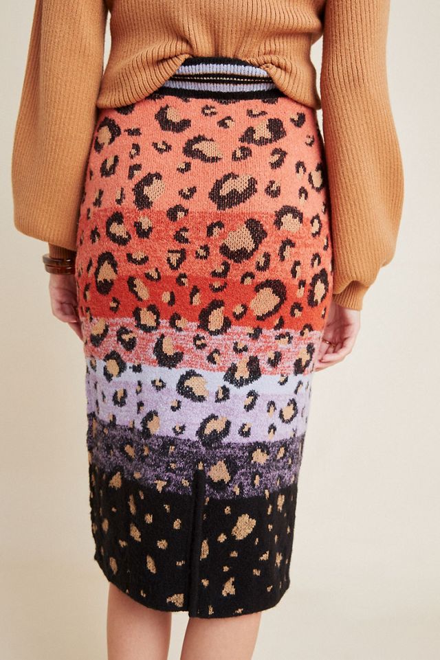 Maeve Leopard Sweater Knit Pencil Skirt #3