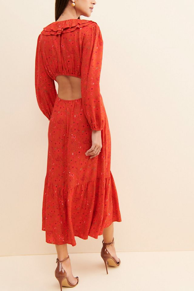 Du Paradis Ruffle Collar Cut Out Dress #1