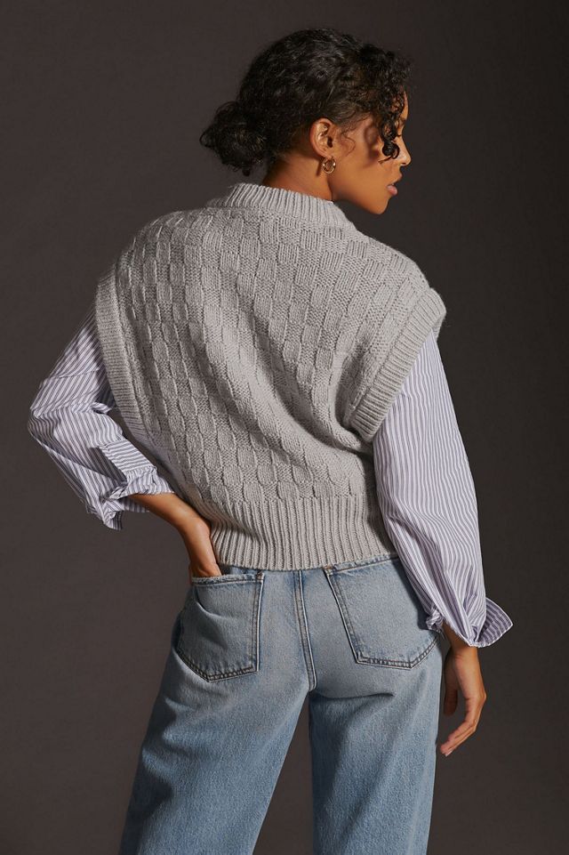 Basketweave Sweater Vest #1