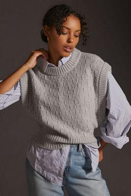 Basketweave Sweater Vest