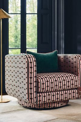 Lulu Madeline Jacquard Swivel Chair
