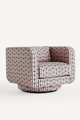 Lulu Madeline Jacquard Swivel Chair